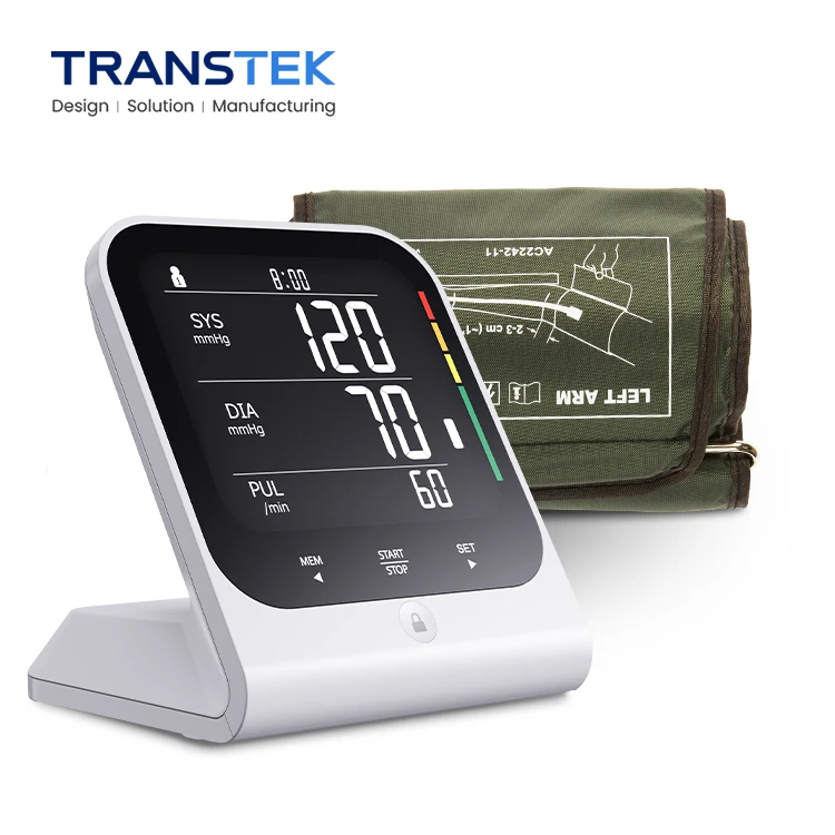 TRANSTEK Customized Wide Range Cuff Backlight Electronic Automatic Wireless Digital BP Machine Upper Arm Blood Pressure Monitor