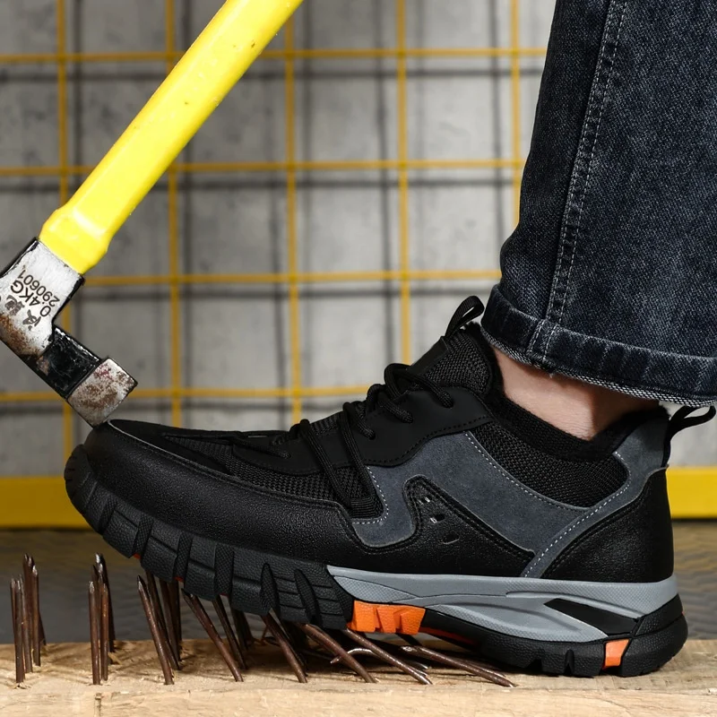 Low-tops Outdoor Fashion Safety Shoes Men Breathable Work Boot Anti Puncture Steel Toe Sport Function Shoes Mens Work Shoes
