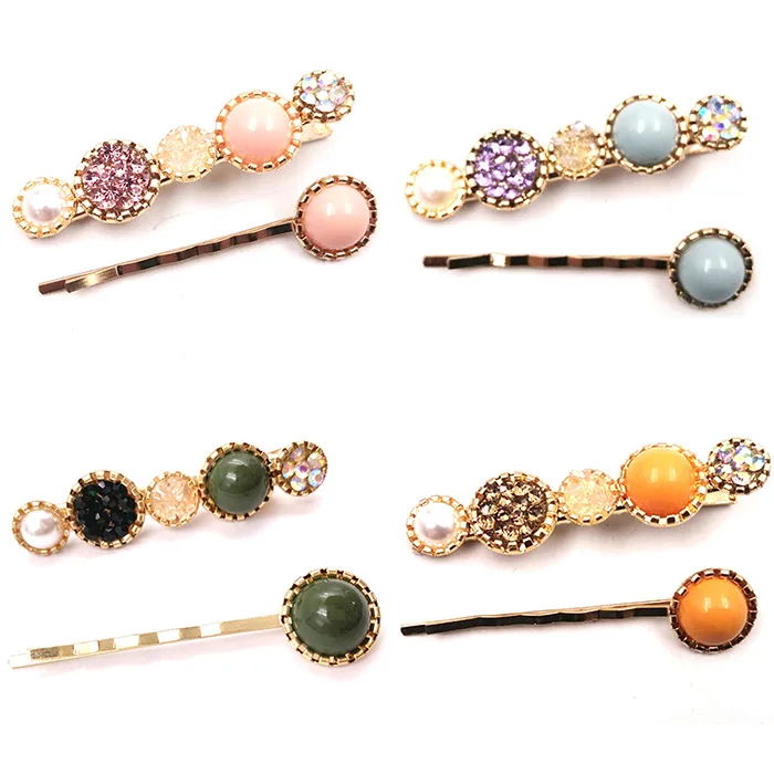 
Rhinestone Beauty Hair Pins Acrylic Combination Hairpin Set Women Hair Clips Hair Accessories OEM ODM Stone 2003-195 Jusheng 
