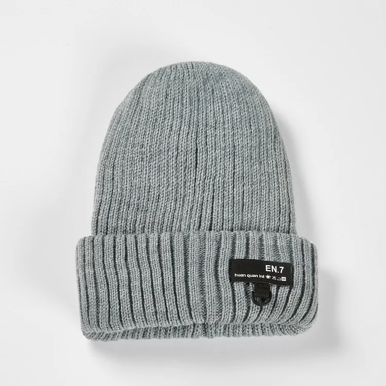 Fashion Sport Style Winter Hat Beanie Wool Baseball Cap Custom Black Knitted Hat for Women