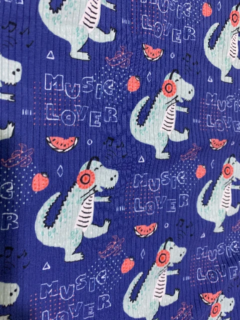 Нет минимального заказа трикотажная ткань в рубчик 95 хлопок 5 спандекс эластичная с принтом