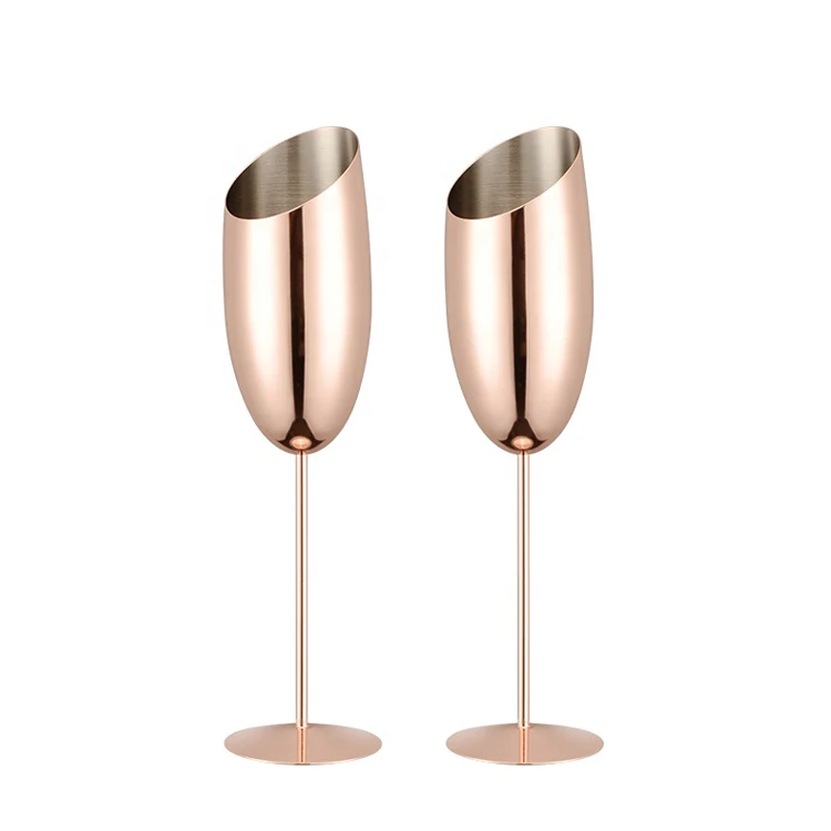 Best Selling 200Ml Party Champagne Glasses & Flutes Stainless Steel Retro Wedding Goblet Red Wine Glasses