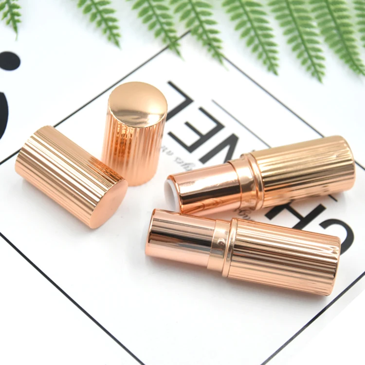 Роскошный Розовый Золотой пустой тюбик для губной помады под заказ контейнер для бальзама для губ