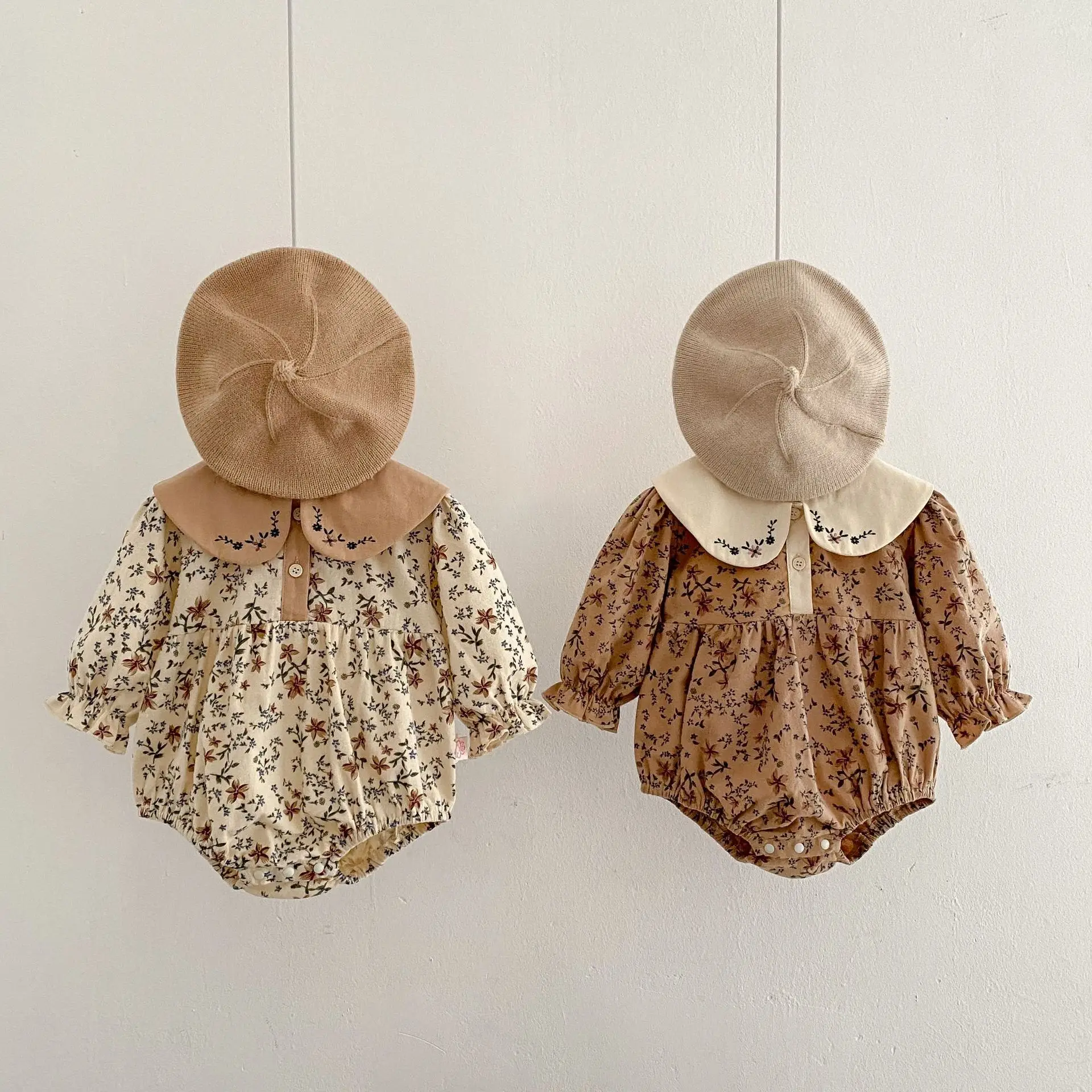 Baby Clothing Newborn  long-sleeved floral Jumpsuit Infant Cotton Fashion Bubble Romper Baby Girls Clothes