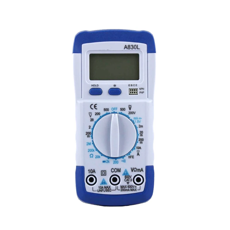 LCD Digital Multimeter AC DC Voltage Diode Freguency Multitester Current Tester Luminous Display with Buzzer Function A830L