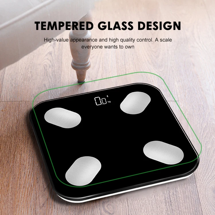 In Stock Body Weight Balance Scan Fat Glass Weight Scale With Led Display Smart Scale