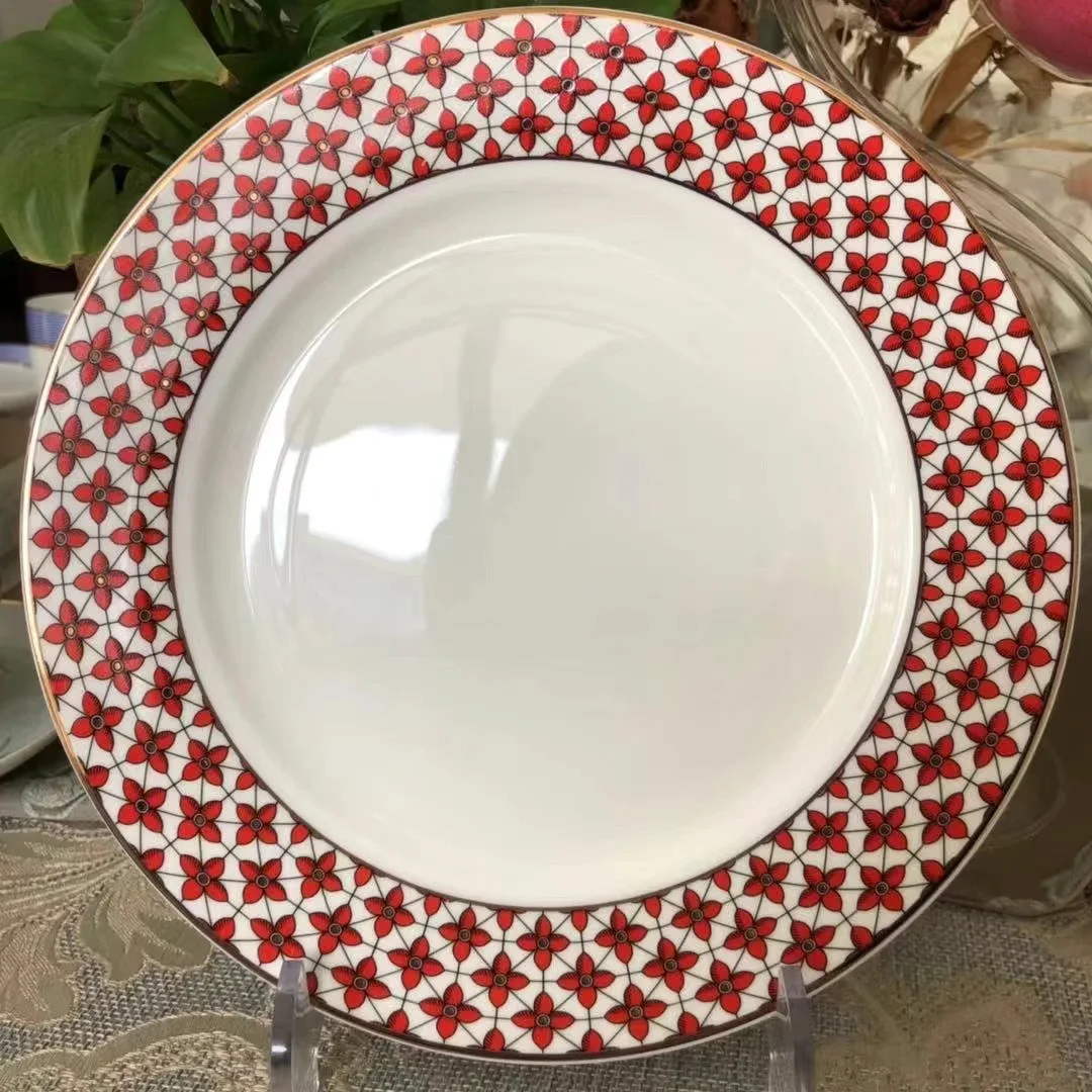 Factory Price Customized Design Ceramic Tableware  Round Plates Dinner Bowls Dinnerware Sets White Porcelain