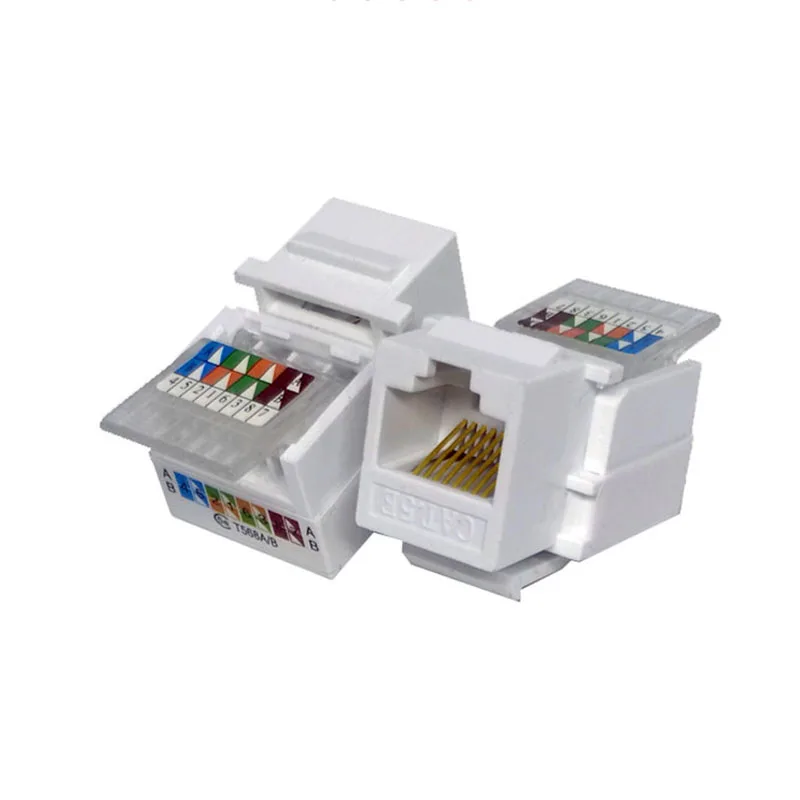 Cat6 Keystone Jack Tool-Less  Ethernet Wall Jack Insert Coupler White