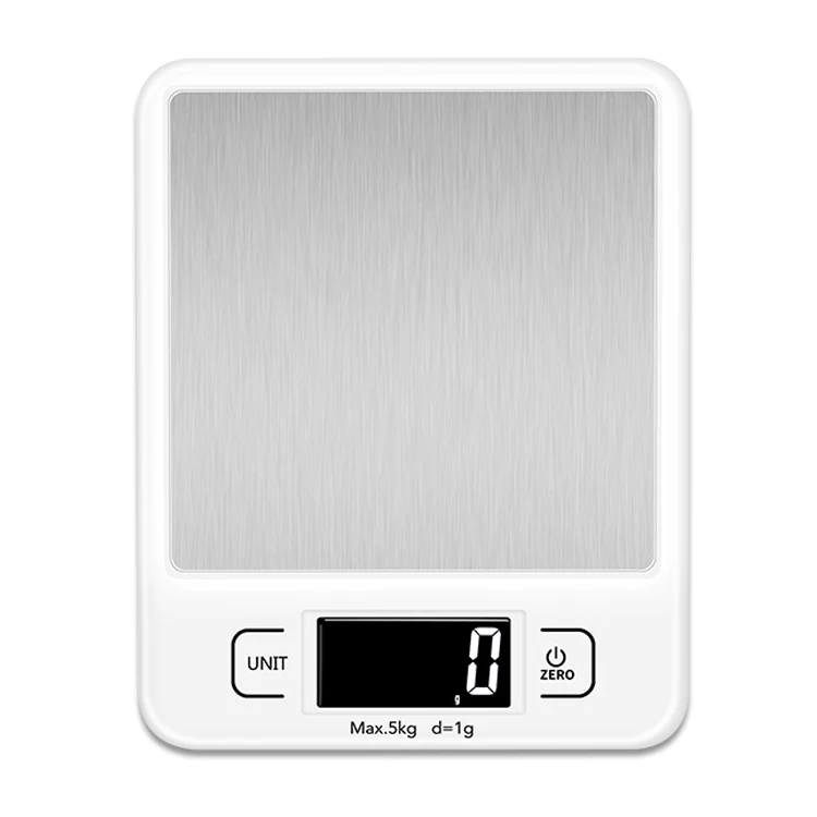 High-End USB Stainless Steel Electric Kitchen Scale Good Grips 1kg 3kg 5kg Digital Display Food Scale Rectangle Shape Battery