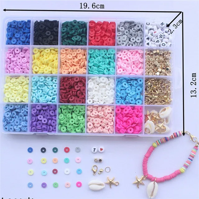 24 Gauge Pottery Bead 6mm Chip Box Color Round Bohemian Bracelet Necklace Accessory Accessories DIY Pottery Slice Hand String Ga