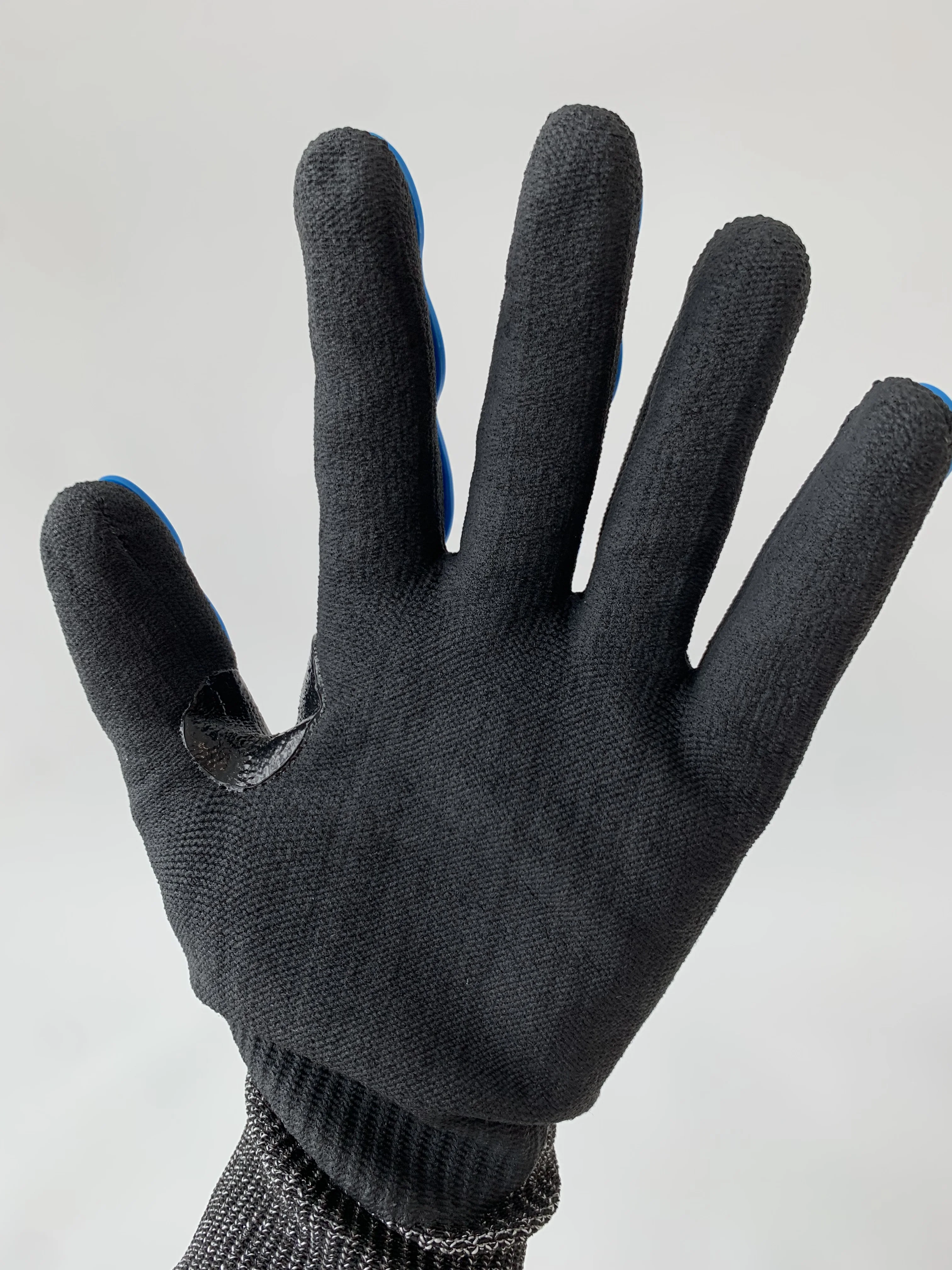 outdoor labor protection Gloves shockproof damping Wear-resistant TPR riding mechanical Gloves blue real photo