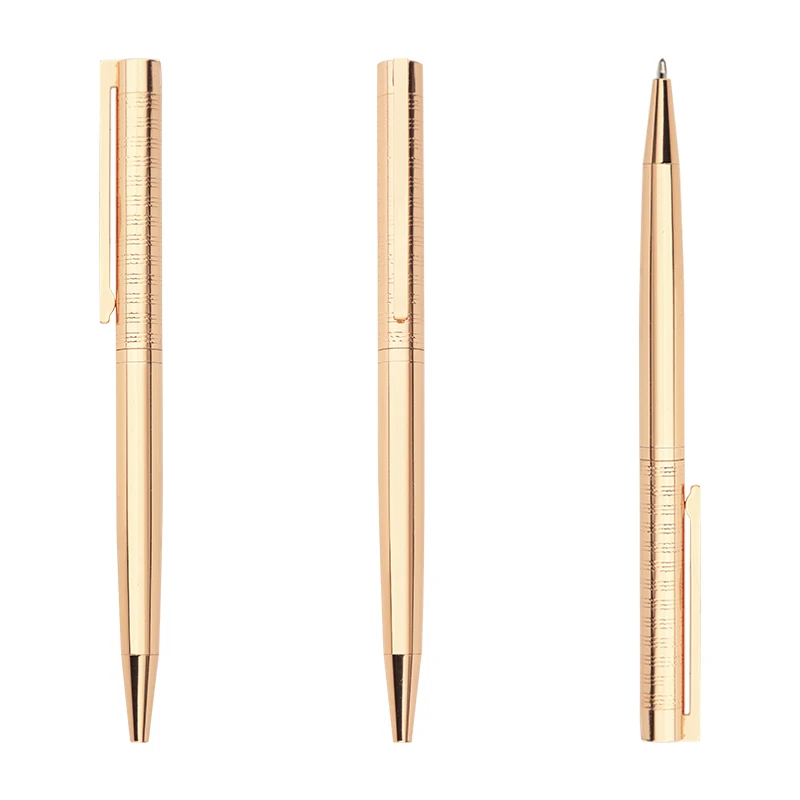 High-end Personality Steel Promotional Ballpoint Slim Pen with Multicolor and Customized Logo