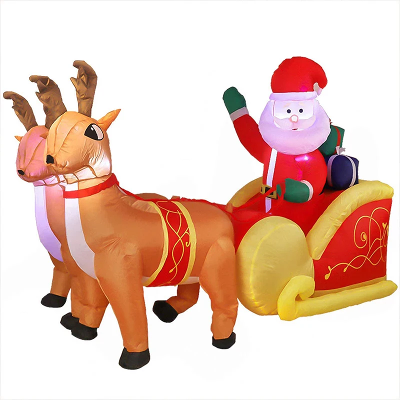 New Products Outdoor Decoration 26Ft Model Riding On Sleigh With Christmas Inflatable Santa Claus