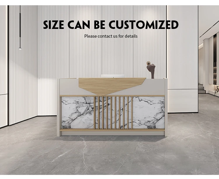 Современная офисная мебель деревянный кассовый аппарат салон красоты бар стойка регистрации мраморный узор