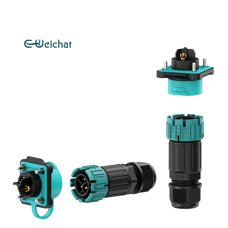 EW-M23MP 2/3/4/5Poles Best  Flange Type Connector Mount Panel Male Female Wire Cable Backlight Led Ip68 Waterproof Connector