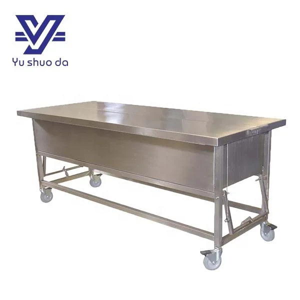Hot sale dissecting equipment with cover manual morgue table that can hold formalin