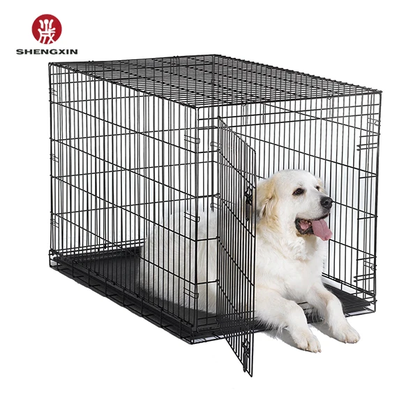 
Wholesale Black Metal Pet Dog Crate Durable Outdoor Large Folding Pet Dog Cage 