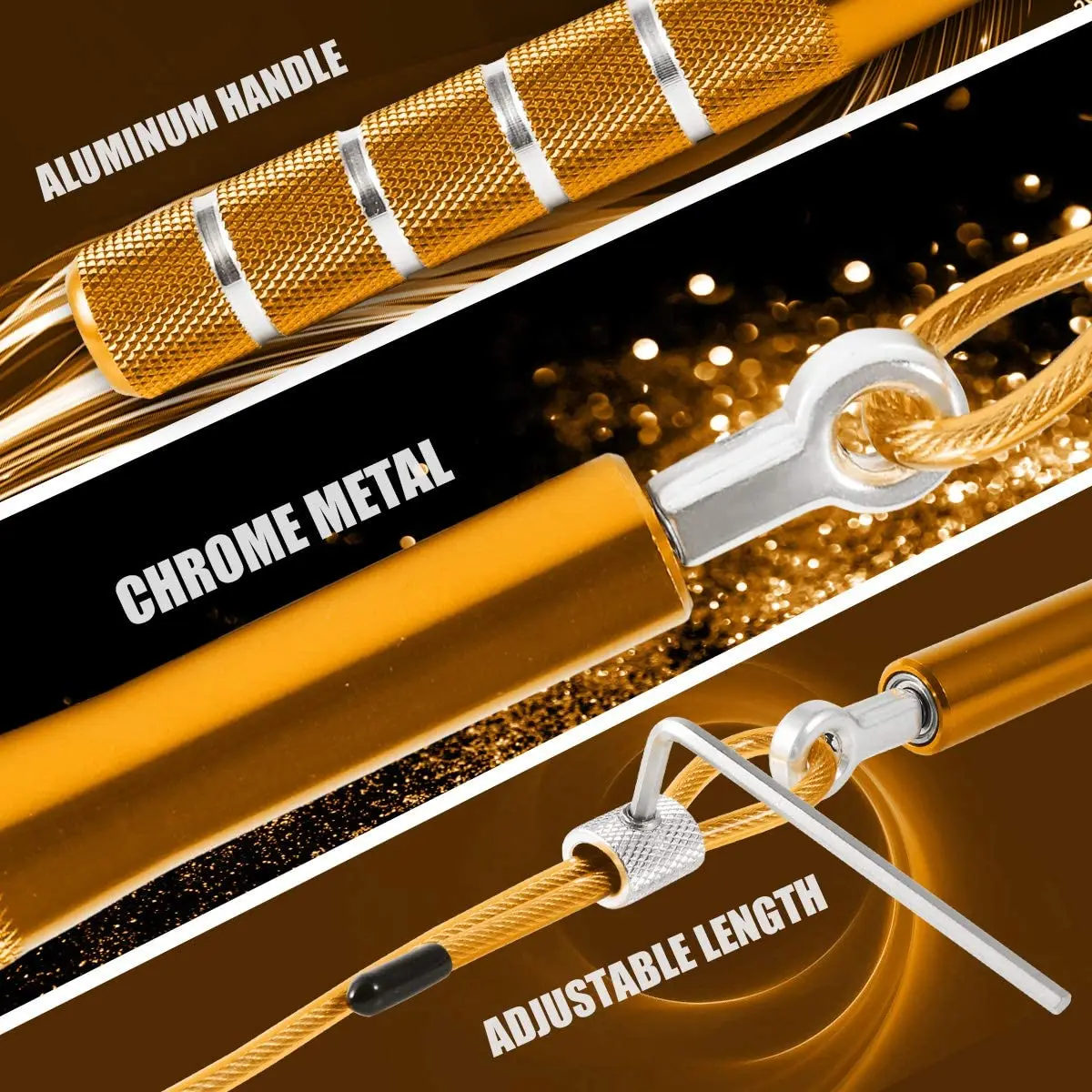 Factory supplier gym tangle free steel wire skipping rope