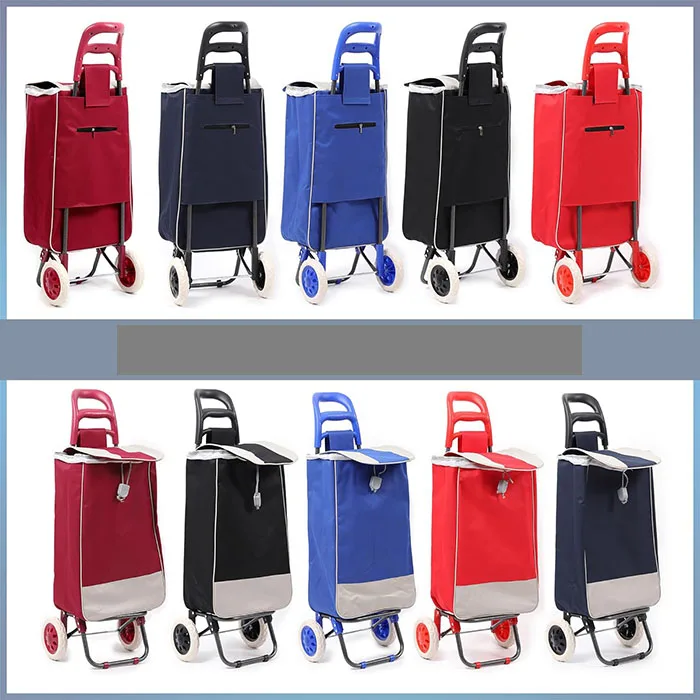 40L Capacity shopping trolley with large wheels for stair climbers outdoor transport trolley with removable bag for groceries