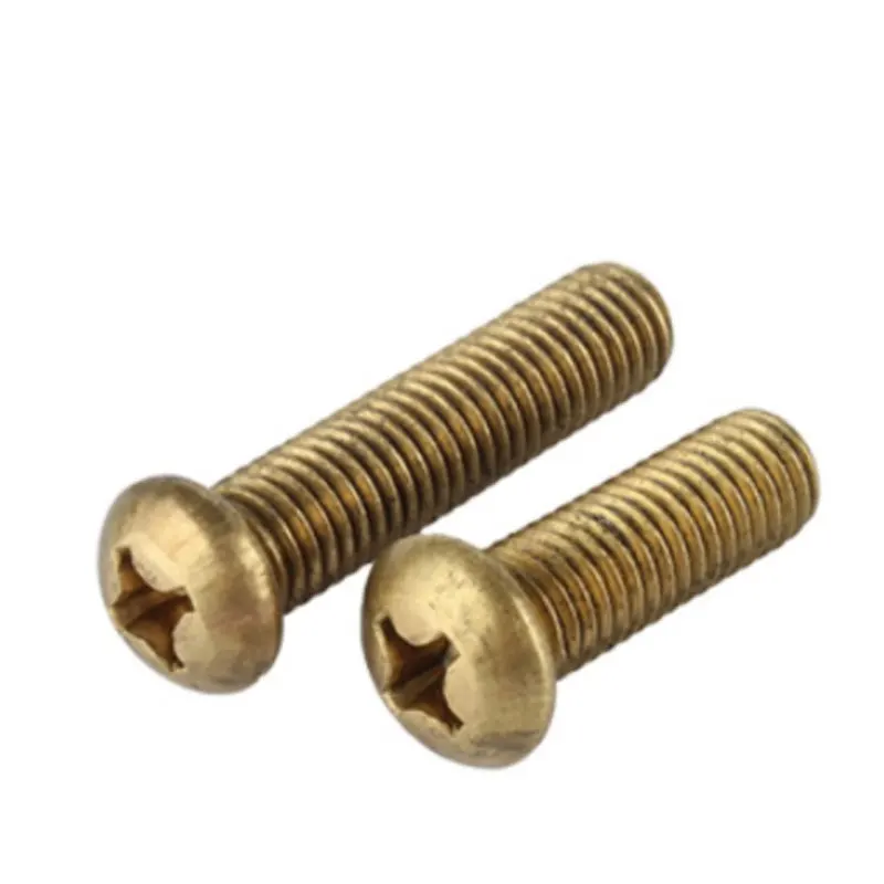 Hot Sale M4 M5 M6 M8 Brass H59 H62 Copper Bronze Cross Recess Hexagon Slotted Button Head Bolt DIN7985 ISO7380 DIN85