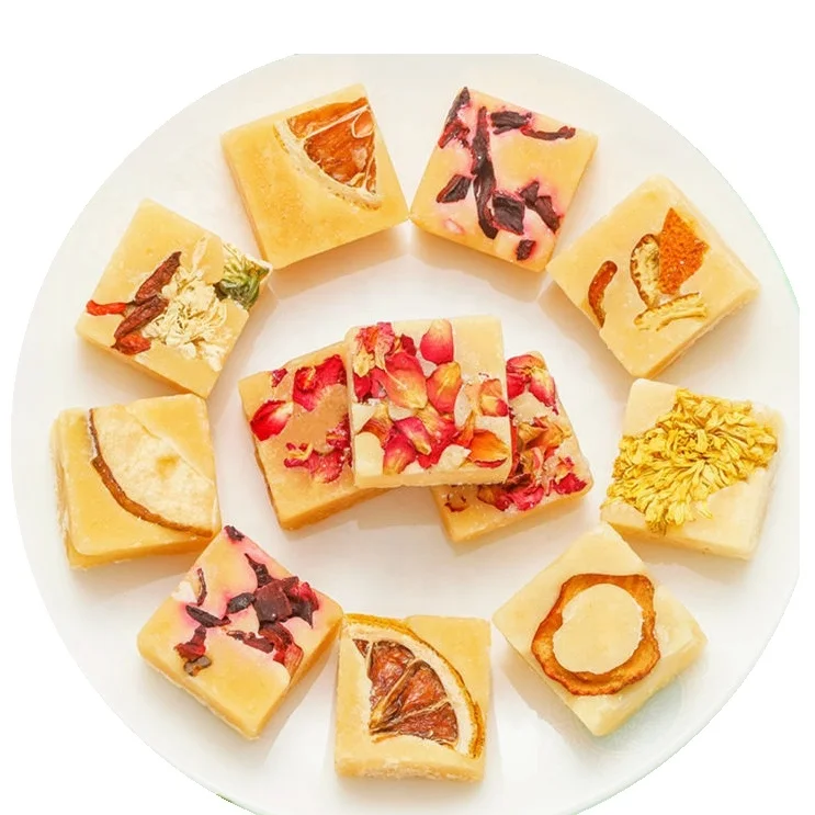 High quality Handmade cheaper price honey and herbal tea assorted rock sugar cubes