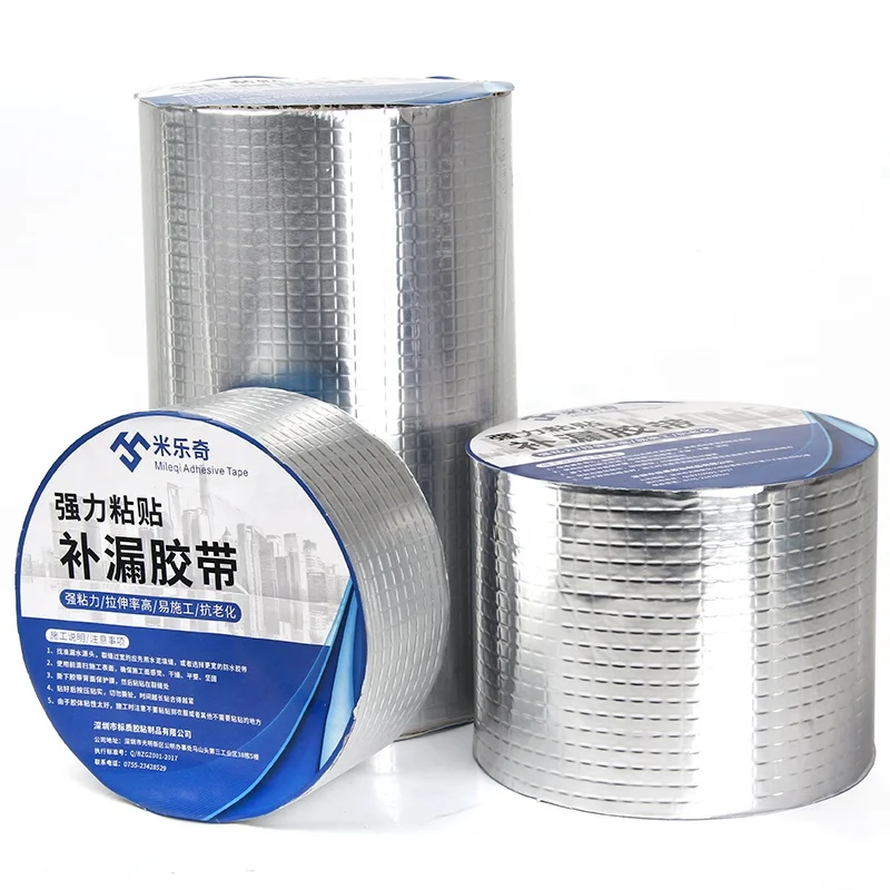 
Mileqi high quality aluminum foil waterproof butyl rubber sealant tape for metal roof insulation and roof leak repair 