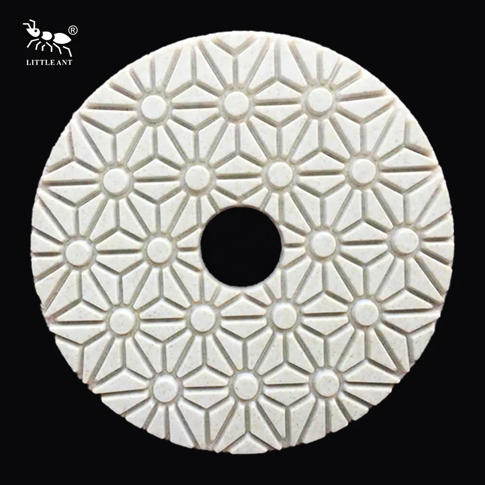 LITTLE ANT 4-step 3-step Flower Wet Polishing Pad Flexible Diamond for Stone Marble Granite Terrazzo Limestone Concrete Clean