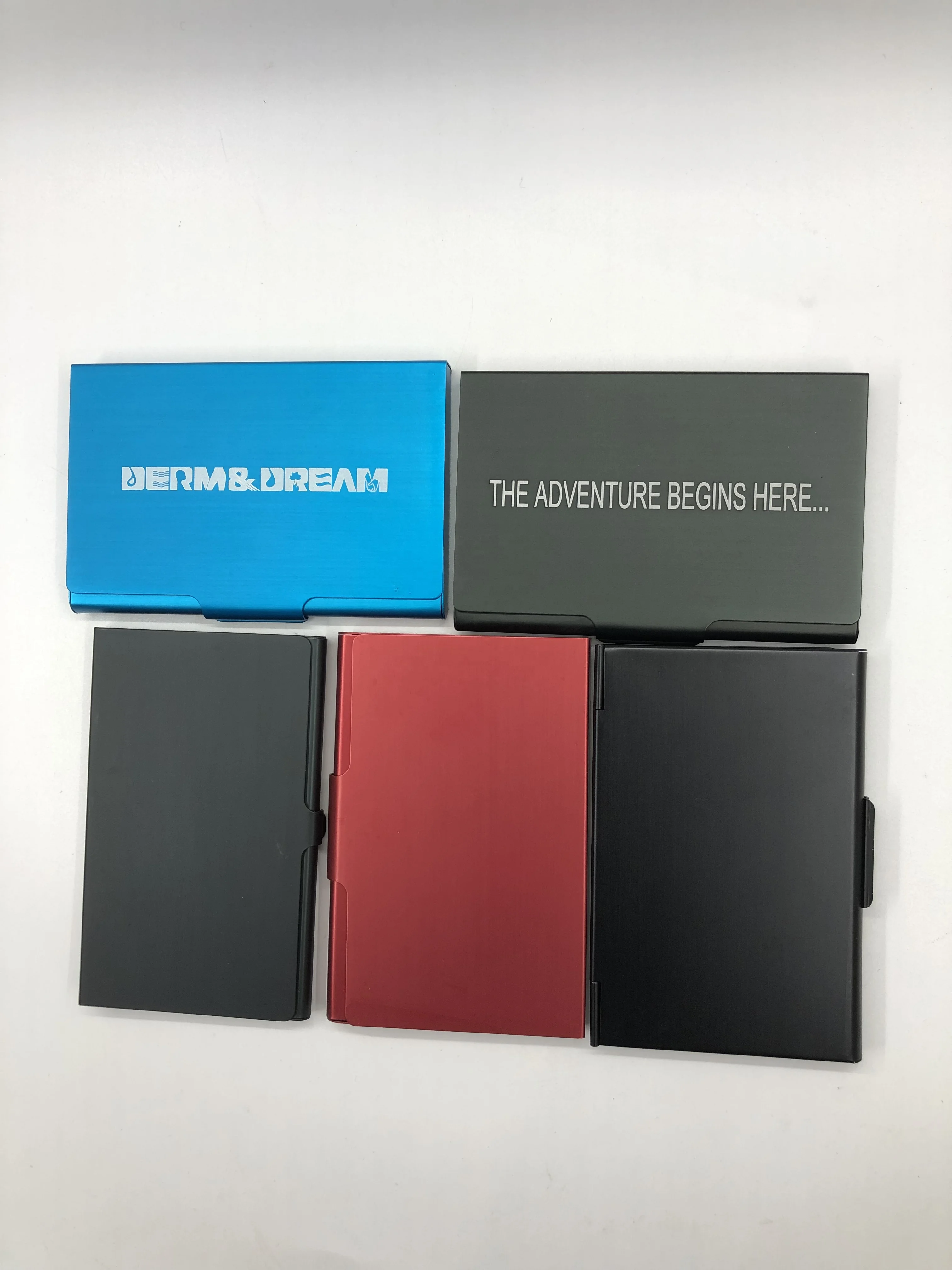 Custom aluminum business card holder