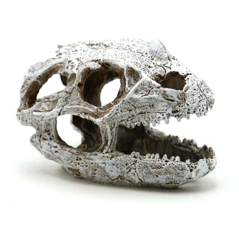 Resin Triceratops Skull Decoration Aquarium Dinosaur Ornaments Reptile Shelter Artificial Dinosaur Fish tank decoration