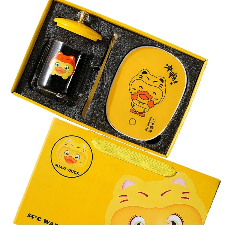 Customized 55 Degree Color Changing Smart Cute Coffee Cup Warmer Heating Usb Heater Smart Cup Warmer