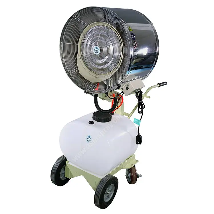 New design hanging wall mounted cooling water mist fan atomizer stainless steel material aluminum blades humidification