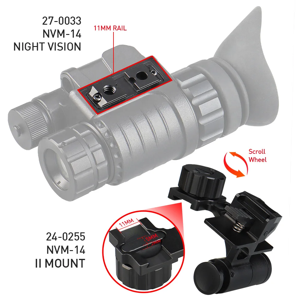 NVM-14 Monocular J Arm Adapter NVG Dovetai Mount Aluminum night vision helmet Mount GZ24-0255