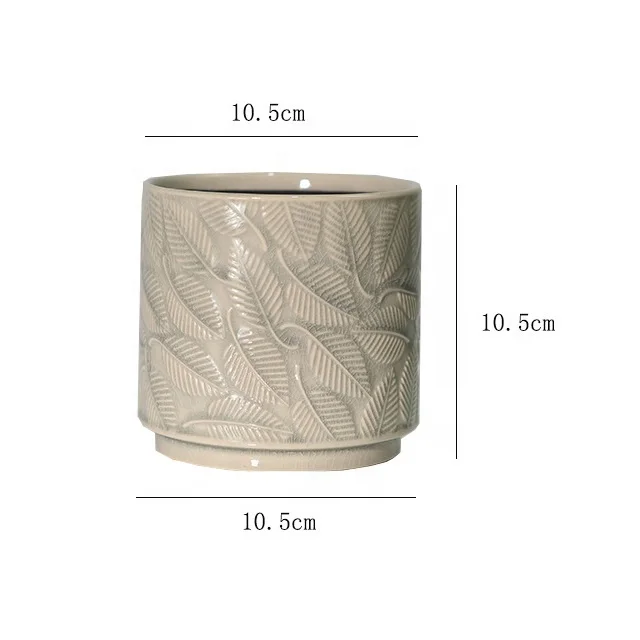 Popular Eco-friendly Novel Ceramic Glazed Flower Pot Porcelain Plant Pot Creativity Cylindrical Stoneware Planter for Home Decor