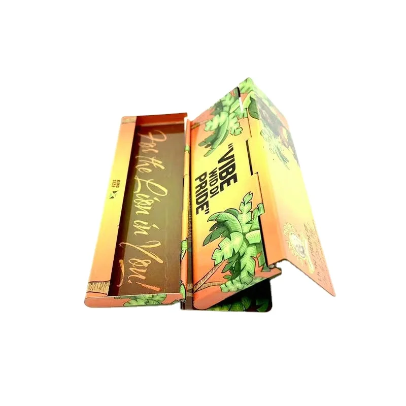 Smoking Rolling Paper Tinplate Recyclable Metal Case Custom Artwork Tobacco Cigarette Tin Container Packaging