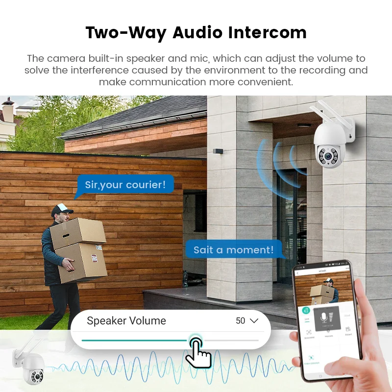 Full HD 1080P colorful night vision wireless ip dome ptz camera outdoor smart auto tracking cctv security icsee wifi ptz camera