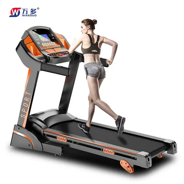 Commercial Gym Treadmill with LCD Screen Electric Heart Rate Running Fitness Treadmill Foldable Steel Design for Home Use