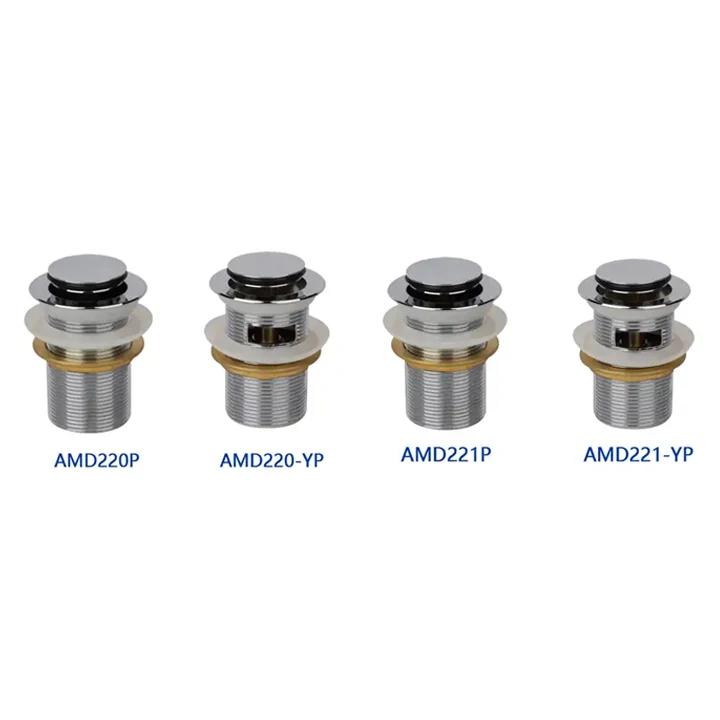 Shower Bathtub Brass Wash Basin Slot Sink Drain Push Button Click Clack Pop up Pop-up Waste Coupling for Kitchen Bathroom