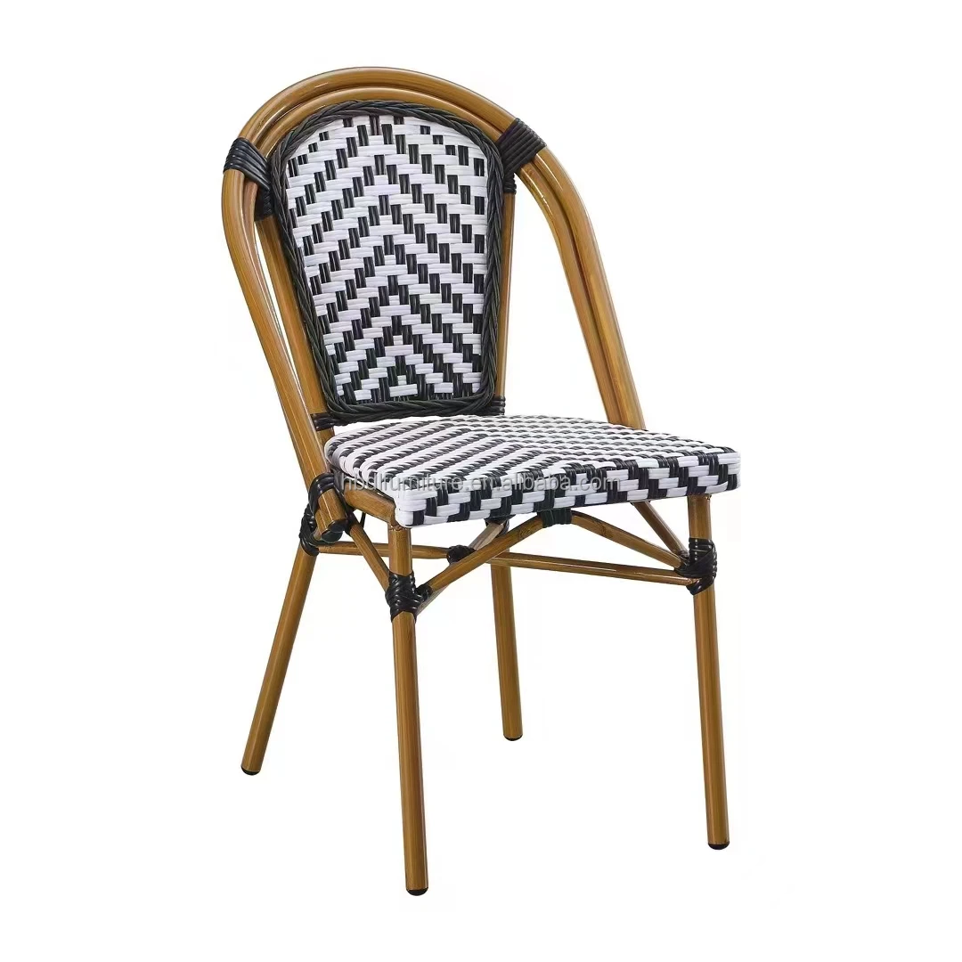 DL Furniture Wholesale Outdoor Furniture Garden Terrace Modern Leisure Chair PE Rattan chair Plastic Dining Chair with Armrest