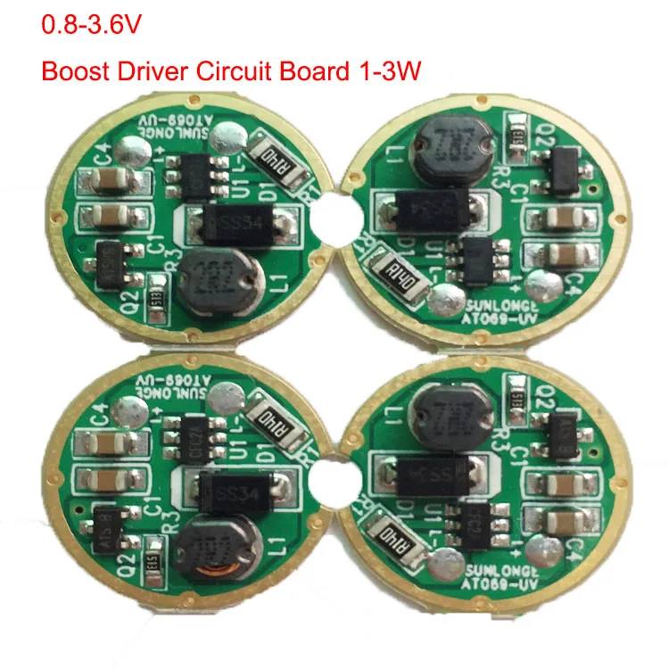 17mm 350MA 750MA 1 Mode Boost Driver Circuit Board for CREE AA AAA CR123 Battery R2 / Q5 1-3W LED