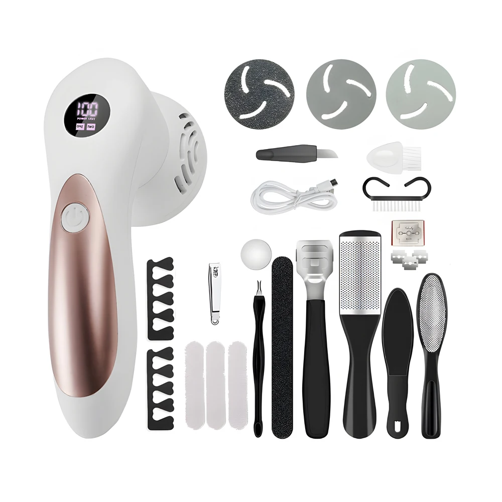9 Heads LCD Display Electric Feet Callus Remover Waterproof  Foot Grinder Foot File for Dead Skin Removal, Pedicure Tools