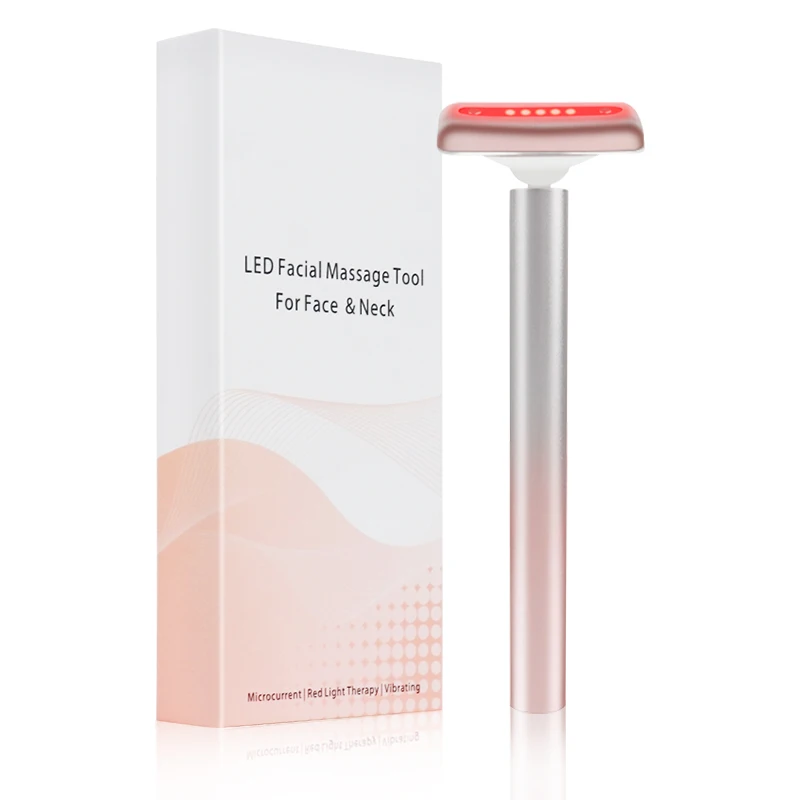 Skin Care Wand LED Light Therapy Face EMS Facial Eye Beauty Massager Red Light Skincare Wand