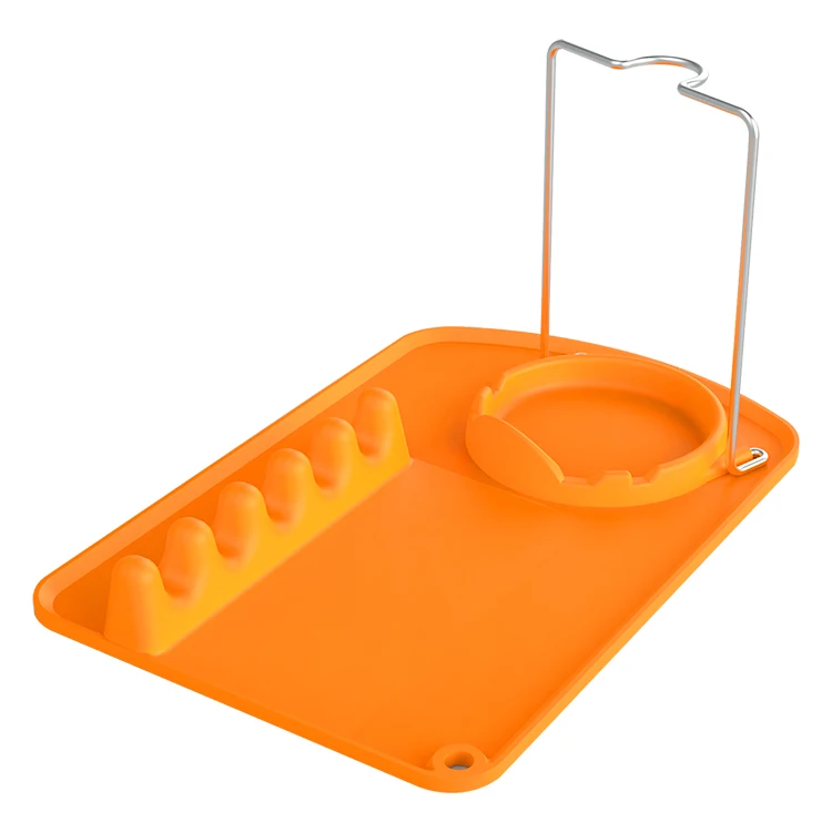 Heat-Resistant Kitchen Utensil Holder Silicone Rest with Drip Pad for Spoons Ladles