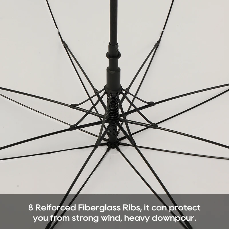 New Model High Quality Waterproof Business Golf Umbrella J Shape Rubber Handle Straight Umbrella for Sale