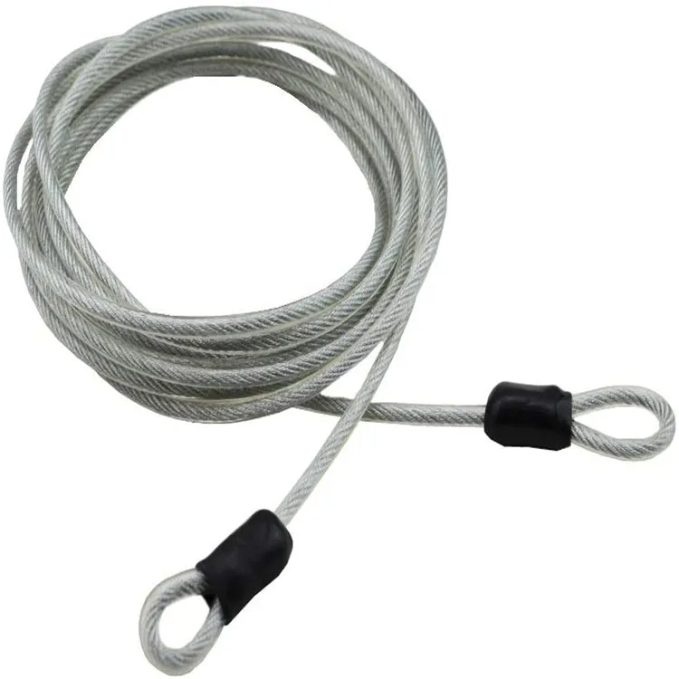 
Stainless Steel Safety Cable, Double Loop Braided Steel Cable Flexible Lock Cable Lock 3/8 inch U- Lock, Padlock, Transparent W 
