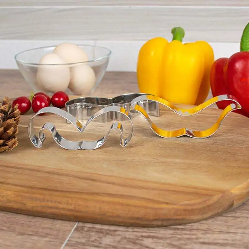 high quality kitchen DIY baking tools moustache Pastry Biscuit Fondant Stainless Steel 3pcs/set cookie cutter mold