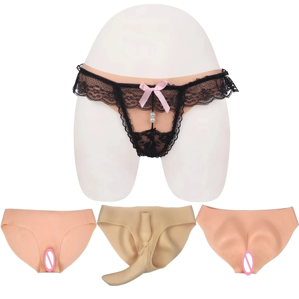 Realistic vagina panty real touch vagina for men Drag Queen vagina panty silicone crossdresser men
