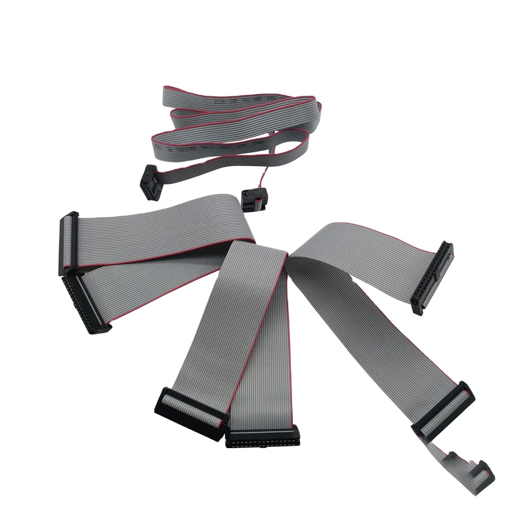 2.54mm pitch IDC connector grey flat cable 2.54mm 14pin assembly ribbon flexible wire harness cable flat cable gland