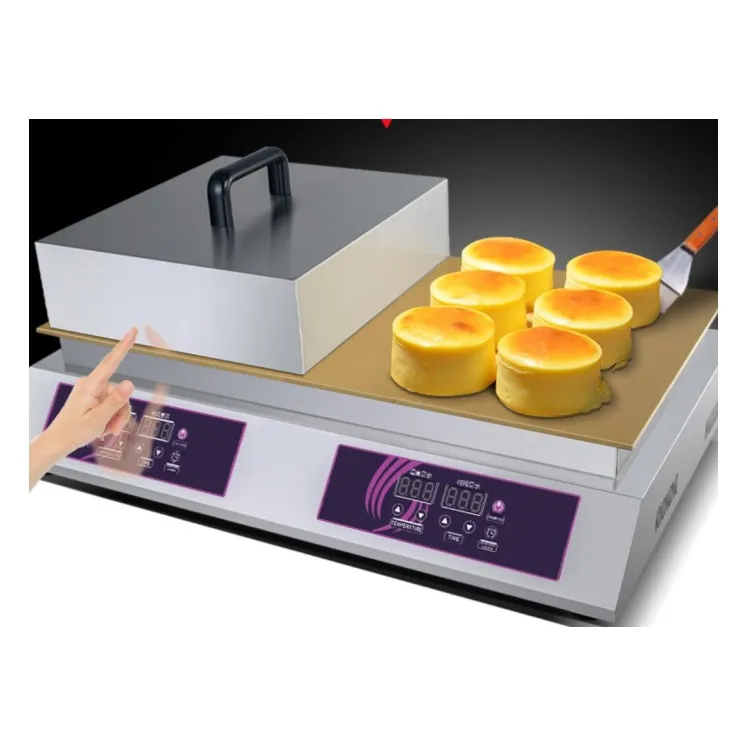 Commercial Double-Head Souffle Cake & Pancake Machine All-Copper Gong Burning Internet Famous Temperature Control Snack Stall