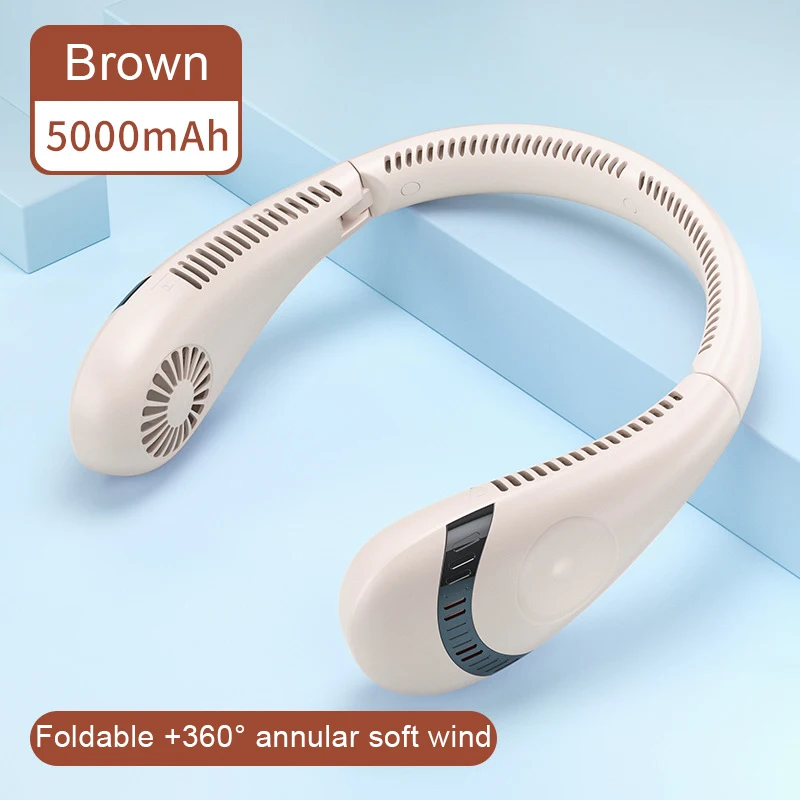 Hot Selling Fold-able 360 Degree Annular Soft Wind USB Rechargeable Hanging Neck Portable Sport Fan