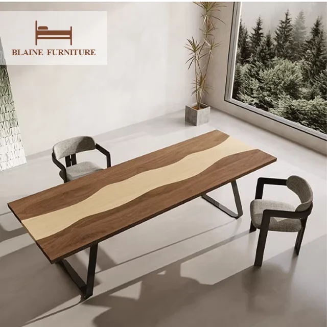 Light Luxury New Chinese Modern Hotel Cafe Business Reception Chair Dining Table Sets Wooden Restaurant Dining Chair